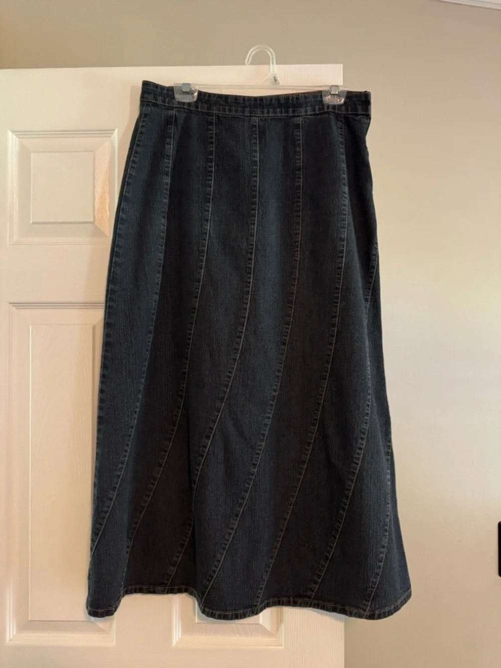 Classic Black Panelled Denim Skirt - Women - Picture 1 of 1